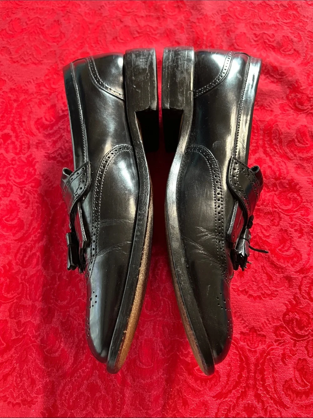Bostonian Luxe Men’s 9.5M Black Leather Kiltie Tassel Brogue Loafers